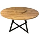 Ver imagem 2 de Mesa Estilo Industrial Redonda 150cm - Com Prato Giratório - Antíqua.