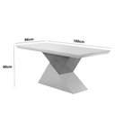 Ver imagem 3 de Mesa Aster 180 Cm Tampo Em MDF e Vidro Com Canto Reto