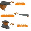 Ver imagem 4 de Mesa Aster 180 Cm Tampo Em MDF e Vidro Com Canto Reto