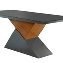 Ver imagem 2 de Mesa Aster 180 Cm Tampo Em MDF e Vidro Com Canto Reto