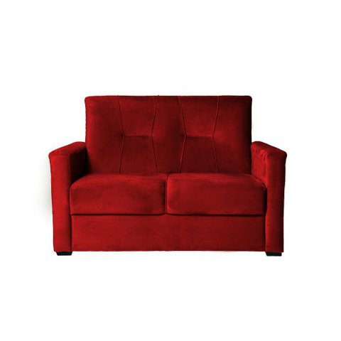 Sofá 2 Lugares Pequeno Alice e Porta Controle Herreiro Cores Cor:vermelho