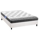 Ver imagem 1 de Cama Box Casal: Colchão Espuma Probel Guarda Costas Resistente + Base CRC Courano White(138x188)