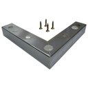 Ver imagem 3 de Kit 4 Pés Cromado para Sofá Cantoneiras de Ferro C/ Parafuso