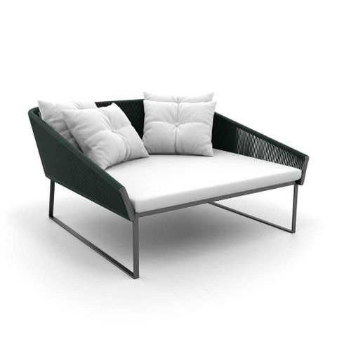 Chaise Quadrada Maldivas Verde Militar Branco