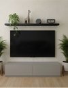 Ver imagem 2 de Prateleira Grossa Madeira MDF Suporte Invisível 120x15 cm:Preto