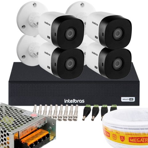 Kit 4 Câmeras Intelbras Vhd 1230 B 1080p Visão Noturna