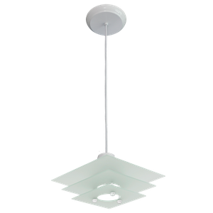 Lustre Pendente Square 3 Vidros Quadrados Foscos Sala Quarto