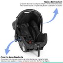 Ver imagem 3 de Bebe Conforto Cadeirinha Auto Infantil 0 Até 13Kg Dispositivo de Retenção Grid Black Galzerano Bebê