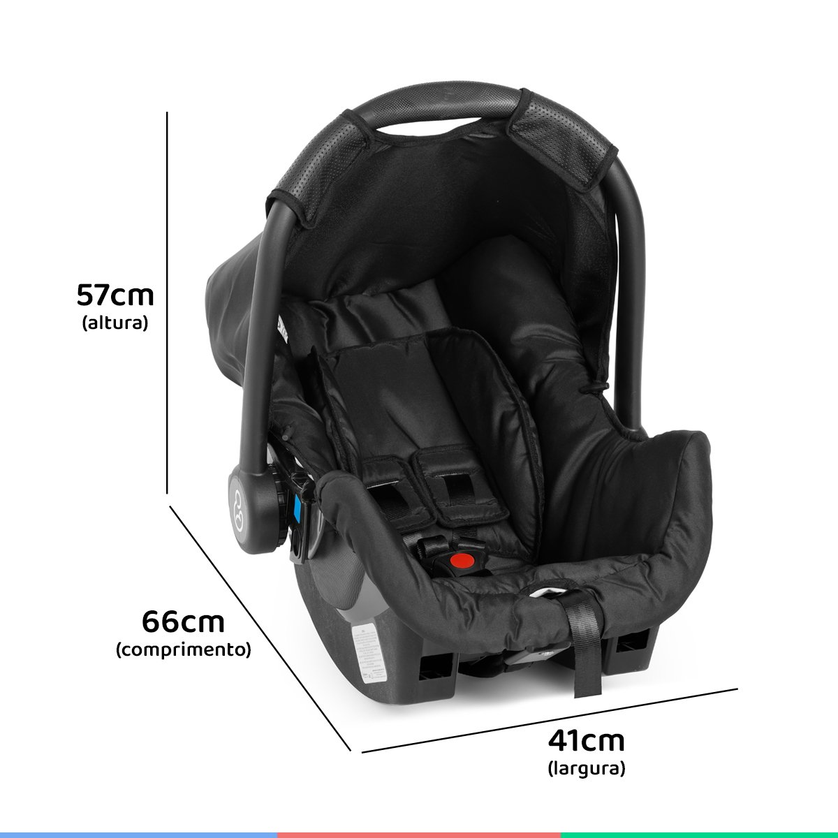 Bebe Conforto Cadeirinha Auto Infantil 0 Até 13Kg Dispositivo de Retenção Grid Black Galzerano Bebê  - 5
