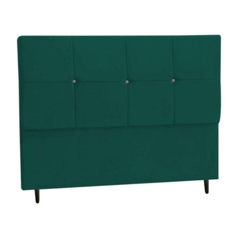 Cabeceira Estofada Box Casal Encosto para Cama Civic 144x126 Azul Tiffany