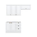 Ver mais imagens de Cozinha Compacta 200cm Americana 3 Peças 6 Portas 3 Gavetas Henn - Branco Hp Fosco