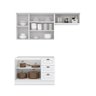 Cozinha Compacta 200cm Americana 3 Peças 6 Portas 3 Gavetas Henn - Branco Hp Fosco - 7