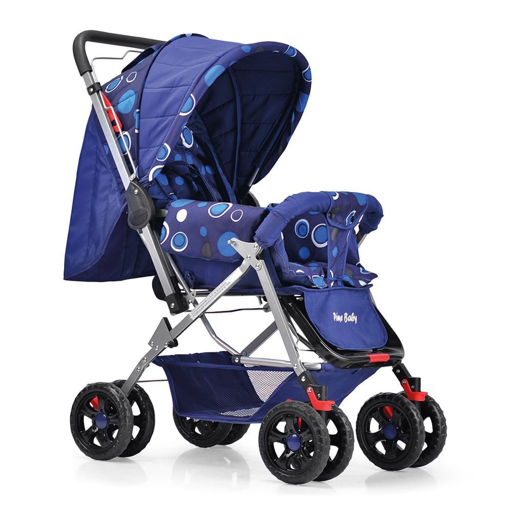 Carrinho de Bebê Prime Baby Rover com Alça Reversível - Azul ...