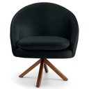 Ver imagem 6 de 2 Poltronas Giratórias Base Madeira B-300 Veludo Preto Domi