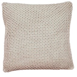 Capa de Almofada Trico Rustico Bege Claro Cru 45x45 - 1