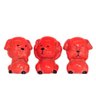 Trio de Cachorrinhos Sábios - Cego Surdo Mudo Cerâmica Vermelho - 1