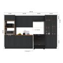 Ver imagem 4 de Armário de Cozinha Modulada Completa Fidelitá Nara 100% MDF 5 Peças 350cm 16 Portas 2 Gavetas com