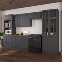 Ver imagem 1 de Armário de Cozinha Modulada Completa Fidelitá Nara 100% MDF 5 Peças 350cm 16 Portas 2 Gavetas com