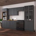 Ver imagem 3 de Armário de Cozinha Modulada Completa Fidelitá Nara 100% MDF 5 Peças 350cm 16 Portas 2 Gavetas com