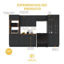 Ver imagem 5 de Armário de Cozinha Modulada Completa Fidelitá Nara 100% MDF 5 Peças 350cm 16 Portas 2 Gavetas com