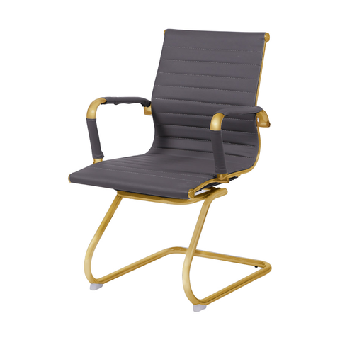 Cadeira de Escritório Eames Cinza - Fixa | Dourado Matte