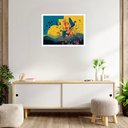 Ver imagem 1 de Quadro Decorativo Pássaros Flores Abstrato - 50x70cm:moldura Preta