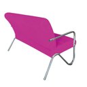 Ver imagem 4 de Namoradeira Decorativa Bela Couro Rosa Pink Braço Cromado