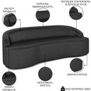Ver imagem 3 de Sofá 5 Lugares para Sala de Estar Living 300cm Theo D06 Sintético Preto - Mpozenato