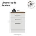 Ver imagem 2 de Balcão de Cozinha 60 cm 3 Gavetas Branco Tampo Rustic Agata Madesa