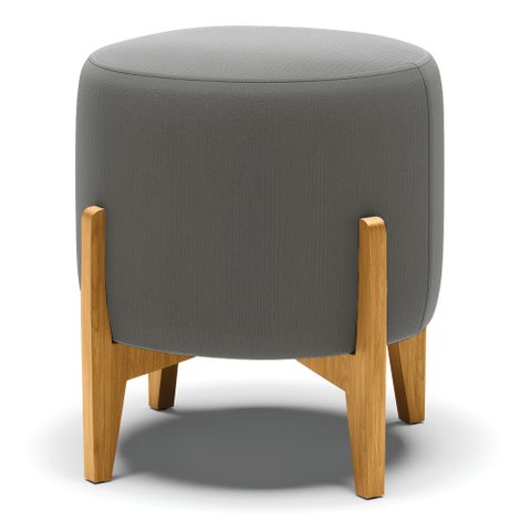 Puff Stella Suede Grafite Base Madeira Castanho - D’Rossi