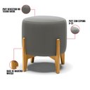 Ver imagem 3 de Puff Stella Suede Grafite Base Madeira Castanho - D'rossi Drossi