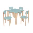 Ver imagem 2 de Mesa Cadeiras Infantil Colorida Mdf Pinus Quarto Brinquedo:menta