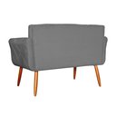 Ver imagem 3 de Namoradeira Decorativa Isabela Pés Palito Suede Cinza - DS Estofados