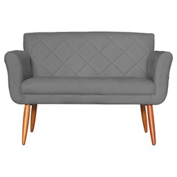 Namoradeira Decorativa Isabela Pés Palito Suede Cinza - DS Estofados - 1