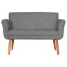 Namoradeira Decorativa Isabela Pés Palito Suede Cinza - DS Estofados - 1