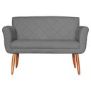 Ver imagem 1 de Namoradeira Decorativa Isabela Pés Palito Suede Cinza - DS Estofados