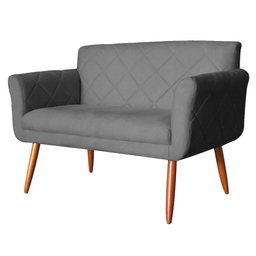Namoradeira Decorativa Isabela Pés Palito Suede Cinza - DS Estofados - 2