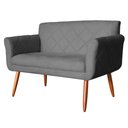 Ver imagem 2 de Namoradeira Decorativa Isabela Pés Palito Suede Cinza - DS Estofados