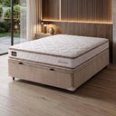 Ver imagem 2 de Cama Box Baú Molas Ensacadas Bourbon 138x188x61cm Hellen