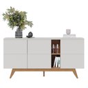Ver imagem 1 de Buffet Ravel Industrial 3 Portas MDF-MDP Off White Matte Freijó Colibri Móveis