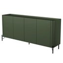Ver imagem 4 de Aparador Buffet para Sala de Jantar 4 Portas Pés Industrial Preto Naim I03 Musgo - Lyam Decor