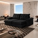 Ver imagem 1 de Sofá Berlin Retrátil e Reclinável 220m - Preto