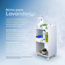 Ver imagem 2 de Nicho Organizador Móvel Multiuso para Lavanderia com Rodinhas 40cm
