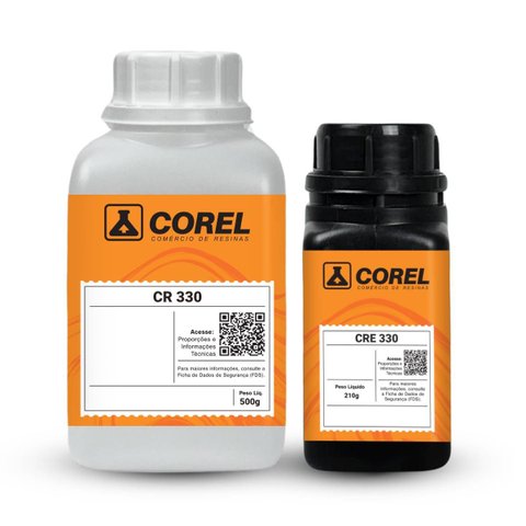 Kit Resina Epóxi e Endurecedor Cr 330 de Baixa Viscosidade e Alta Espessura (500 G + 210 G) para Cab