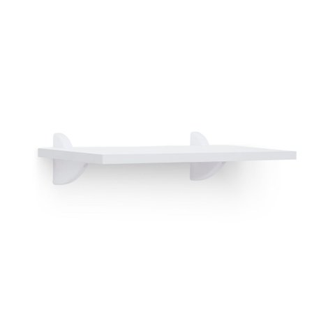 Kit Prateleira Branca (Selo Fsc) 40 x 20 cm com Suportes Brancos e Kit para Fixação Bemfixa