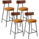 Ver imagem 1 de Kit 04 Banquetas Baixa Cozinha Sala Jantar Bancada Milão L02 Couríssimo Marrom Whisky - lyam decor L