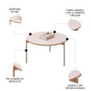 Ver imagem 3 de Mesa de Centro Redonda para Sala Pé Metal Nala D04 Off White - Mpozenato