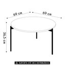 Ver imagem 4 de Mesa de Centro Redonda para Sala Pé Metal Nala D04 Off White - Mpozenato