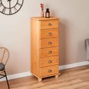 Ver imagem 1 de Cômoda Madeira Maciça 6 Gavetas Colmar Mel Idimex