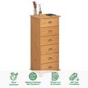 Ver imagem 3 de Cômoda Madeira Maciça 6 Gavetas Colmar Mel Idimex